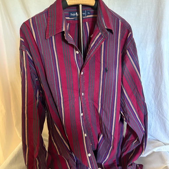 Ralph Lauren Red and Blue Casual Button Down Shirt - Picture 1 of 7